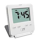 Travelwey Digital Travel Alarm Clock - 12/24 Hour, Date, Snooze, Light, White