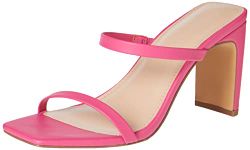 The Drop Women's Avery Square-Toe Two-Strap High Heeled Sandal, Hot Pink, 5.5