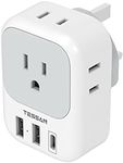 US to UK Plug Adapter, TESSAN Type 