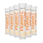 Vitamin Store Vitamin C and Zinc Effervescent Tablets, Orange Flavoured, Suitable for Vegans, 6 Packs of 20