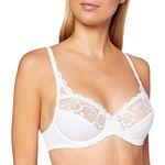 Playtex Bra Woman Essential Elegance Embroidery Underwire Bra x1, White, 36C