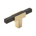 Amerock BP67BGLMB | Kitchen Cabinet Door or Drawer Knob | Brushed Gold/Matte Black | 2-3/4 inch (70 mm) Length | Urbanite | 1 Pack | Furniture Hardware | Bathroom Cabinet Hardware