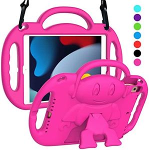 SUPLIK iPad 10.2 Case for Kids, iPad 9th/8th/7th Generation Case, iPad 10.2 2021/2020/2019 Protective Case with Shoulder Strap Handle Stand for Apple iPad 10.2 inch Model, Pink