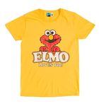 TruffleShuffle Sesame Street Elmo Loves You T-Shirt Yellow | 100% Cotton | Perfect for 80s TV Show Fans