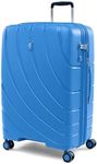 Atlantic Luggage Convertible Medium to Large 28-Inch Check in Expandable Hardside Spinner, TSA lock, 8 Spinner Wheels Suitcase, Ocean Blue