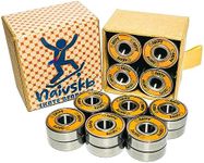 Naivskb Skate Bearings 8mm 16 Pack, Precision 608 Bearings Quad Inline Speed Skates Roller Derby Skateboard Longboard(Vintage Orange)