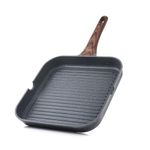 SENSARTE Nonstick Grill Pan for Stove Tops, Versatile Griddle Pan with Pour Spouts, Square Grill Pan for Big Cooking Surface, Durable Grill Skillet for Indoor & Outdoor Grilling. PFOA Free, 11 Inch