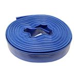 BISupply Lay Flat Hose 2in x 100ft Flat Discharge Hose – Reinforced PVC Pool Hose Heavy Duty Backwash Hose