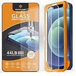 rooCase Glass Screen Protector for Apple iPhone 12 / iPhone 12 Pro, (6.1 Inch), Case Friendly Tempered Glass Front Cover Protection with Alignment Frame, Pack of 3