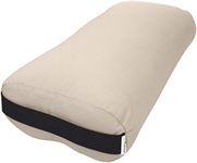 Bean Products Yoga Bolster - Handcrafted in The USA with Eco Friendly Materials - Studio Grade Support Cushion That Elevates Your Practice & Lasts Longer - Rectangle, Cotton Natural