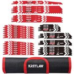 KRETLAW Reciprocating Saw Blades 36-Piece, Cr-V/Bi-Metal Replacement Saw Sabre Blades for Tree Pruning, Wood, Metal and Plastic, with Pouch