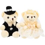 Alasum Wedding Plush Bears Doll Stuffed Plush Bears Soft Stuffed Bears for Valentine Anniversary Wedding Birthday Bride Groom Girlfriend Boyfriend 15cm White for 15 Years Old