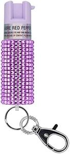 SABRE Jeweled Pepper Spray, Maximum Strength, Fashionable Monochromatic Design, Quick and Easy Access Snap-Clip for Secure Attachment, Protect Against Multiple Threats with up to 10 second spray time