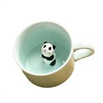 ZaH 3D Mug Animal Inside Cup Cartoon Ceramics Figurine Teacup for Boys Girls Kids Women Men Coffee Mug (8 oz Panda)