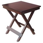 fplus™ Multipurpose Teak Wood Folding Table 15x15x18 Inches (WxDxH) Walnut Finish, Brown Colour