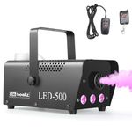 DaBeatz Fog Machine 500W with 13 RGB LED Colors & Indicator Light, Includes Wireless Remote Controls – Party Smoke Machine for Halloween, Weddings, Festivals & Indoor Events