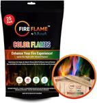 FireFlame Fire Color Changing Packets - Magic Color Fire Flames - 25 Pack of Fire Color Packets - for Outdoor Fire Pit, Fireplace, Bonfire, Campfire, Camping Accessories Colored Fire for Kids & Adults