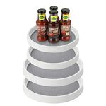 YAYODS 4 Pack Lazy Susan Turntable Cupboard Organiser, Non-Skid 360 Degree Rotating Spice Rack, Two Large and Two Small Round Pantry Organiser for Kitchen, Countertop, Table, Shelf and Fridge