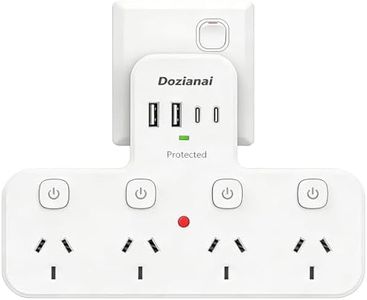 Power Strip with USB C, Surge Protector Power Board 4 Outlets USB Plug Extension with 4 USB (2 USB C), 2400W/10A, USB Power Board for Home and Office Use (White)