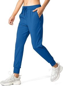 SANTINY Joggers for Women Lightweight Running Drawstring Sweatpants Workout Travel Yoga Athletic Womens Lounge Pants with Pockets(Blue_S)