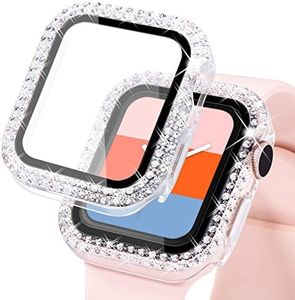 KADES Compatible for Bling Apple Watch Protective Case with Built-in Screen Protector for Apple Watch 38mm iWatch Series 3 2 1 (38mm, Clear)