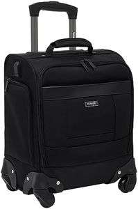 Wrangler 15" 4-Wheel Spinner Underseat Carry-on Luggage with Side USB Port, Black, 15-Inch Underseat Carry-On, 15" 4-Wheel Spinner Underseat Carry-on Luggage with Side USB Port