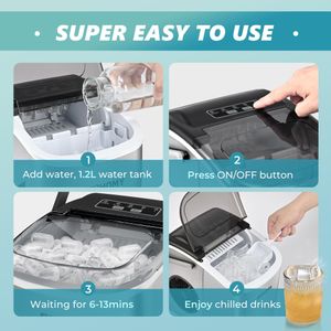 EUHOMY Countertop Ice Maker – Compact Portable Ice Machine