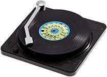 MECOWON Retro Vinyl Record Coasters with Vinyl Record Player Holder, Set of 6, Cool Coasters for Music Lovers