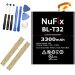 NuFix Battery Replacement for LG G6 BL-T32 3300mAh Compatible Replacement Battery H873 LGH873 (Basic Kit)