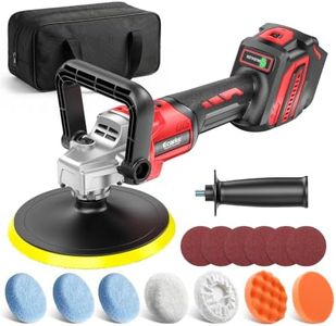 Ecarke 7-Inch Cordless Car Buffer Polisher Kit Compatible with Milwaukee 18V Battery(Tool Only), Brushless Car Polisher with 7 Variable Speed 6000RPM, 16PCS Polishing Accessoriesor for Car Detailing
