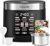 COSORI Micom Rice Cooker Maker 18 Functions, Warmer, Steamer, Slow Cooker, Sauté, with 50 Recipes, Timer, 1000W