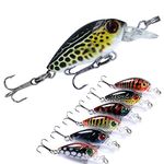 Crankbaits Fishing Lures 6 Pcs,Floating Fishing Bait,Hard Baits Treble Hooks 3D Lifelike Eyes with Tackle Box,Sea Lake Fishing，Fishing Lures Pike and Perch Trout, Etc.