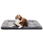 VERZEY Extra Large Dog Bed Mat Crate Pad Fit Metal Dog Crates,Ultra Soft Dog Crate Bed Washable & Anti-Slip Kennel Pad for Dogs Cozy Sleeping Mat,Gray 48L x30W x1H Inches XL