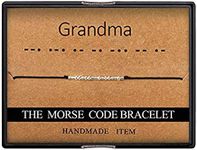 Ldurian Grandma Morse Code Bracelet Secret Message Cuff Bracelet Engagement Gift with Gift Box