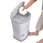 Akord Slim Incontinence Disposal System with Odor Lock, Discrete Style, White, 20" H X 11" W X 9.5" D