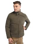 LURE URBAN Men Solid High Neck Full Sleeves Winter Wear Zipper Jacket Olive Green XL