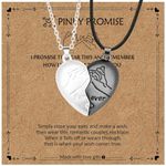 CERSLIMO Couple Necklace Gifts for Boyfriend Girlfriend, Heart Pendant Matching Necklaces Gifts for Him Her, Jewellery Gifts for Valentines Day Birthday Christmas (Black&White)