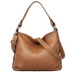 YALUXE Women's Genuine Leather Shoulder Bag Slouchy Handbag Purse Crossbody Bag