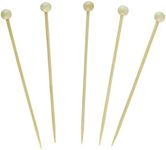 Plasticpro Cocktail Picks Bamboo Toothpicks with Ball End for Cocktails, Appetizers, Fruits, Dessert, 3.5 inches Pack of 400