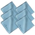 Care Touch Microfiber Cleaning Cloths, 6 Pack - Glass Wipes for Eyeglasses, Lenses, Phones, Screens, Other Delicate Surfaces - Sunglasses Cleaning Wipes Cloth - Glasses Cleaning Cloth - 6"x7" (Blue)