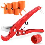 PVC Pipe Cutter 1-1/4", PEX Pipe Cutter Heavy Duty PVC Cutter Tool with Pipe Deburring Tool and Depth Gauge, 1/8'' to 1-5/8'' Inner Outer Reamer Pipe Tubing Chamfer Tool for PVC PEX PPR Rubber Hoses