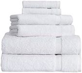 SALBAKOS 6 Piece Bath Towel Set - Turkish Luxury Hotel & Spa Collection - OEKO-TEX Organic - Eco-Friendly Turkish Cotton (White)