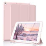 ZKTUYU Case for iPad Air 3rd Generation (10.5 inch) 2019, Light Weight Trifold Smart Case with Pencil Holder, Hybrid Slim Trifold Stand Cover with Soft Silicone Back, Auto Sleep/Wake, Pink