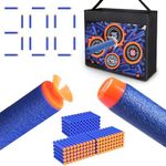 Refill Darts 300PCS Bullets Ammo Pack Compatible with Nerf N-Strike Elite Series, Two Types of Foam Bullet Tips with Portable Shooting Practice Target Toy Storage Mesh Bag.