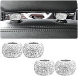 BELOMI 4 Pack Car Headrest Collars, Bling Car Head Rest Collars Rings Decor, Rhinestone Car Head Rest Collars, Diamond Interior Car Seat Accessory, Crystal Decoration Charms for Car SUV Truck (White)