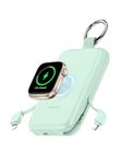 RORRY CharmGo Portable Charger, 10000mAh PD 20W Fast Charging Portable Charger Power Bank with Built in Cables, Travel Battery Pack for iPhone 17/16/15 and Apple Watch Ultra/9/8/7/6/5/4/3/2, Green