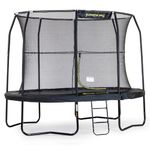 Jumpking 8ft x 11.5ft / 10ft x 15ft / 14ft x 17ft Oval Trampoline With Safety Enclosure Net & Ladder - JumpPod ❘ Outdoor Trampoline For Adults & Kids, Great For Fun | Revolutionary POD™ Connector