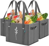 Green Bulldog Reusable Grocery Bags - Heavy Duty Reusable Shopping Bags W/Long Handles, Foldable & Collapsible, Holds Up to 65 lbs - Tote Bags for Kitchen, 3 Pack