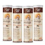 Zingavita Himalayan Shilajit Original (750mg) Effervescent Tablets, With Ashwagandha, Gokshura & Safed Musli for Strength, Performance & Muscle recovery, Cardamom Flavour | Ayush Approved | Pack of 4