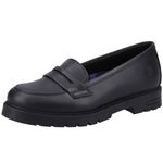 Hush Puppies Girl's Hazel Loafer Senior School Uniform Shoe, Black, 5 UK